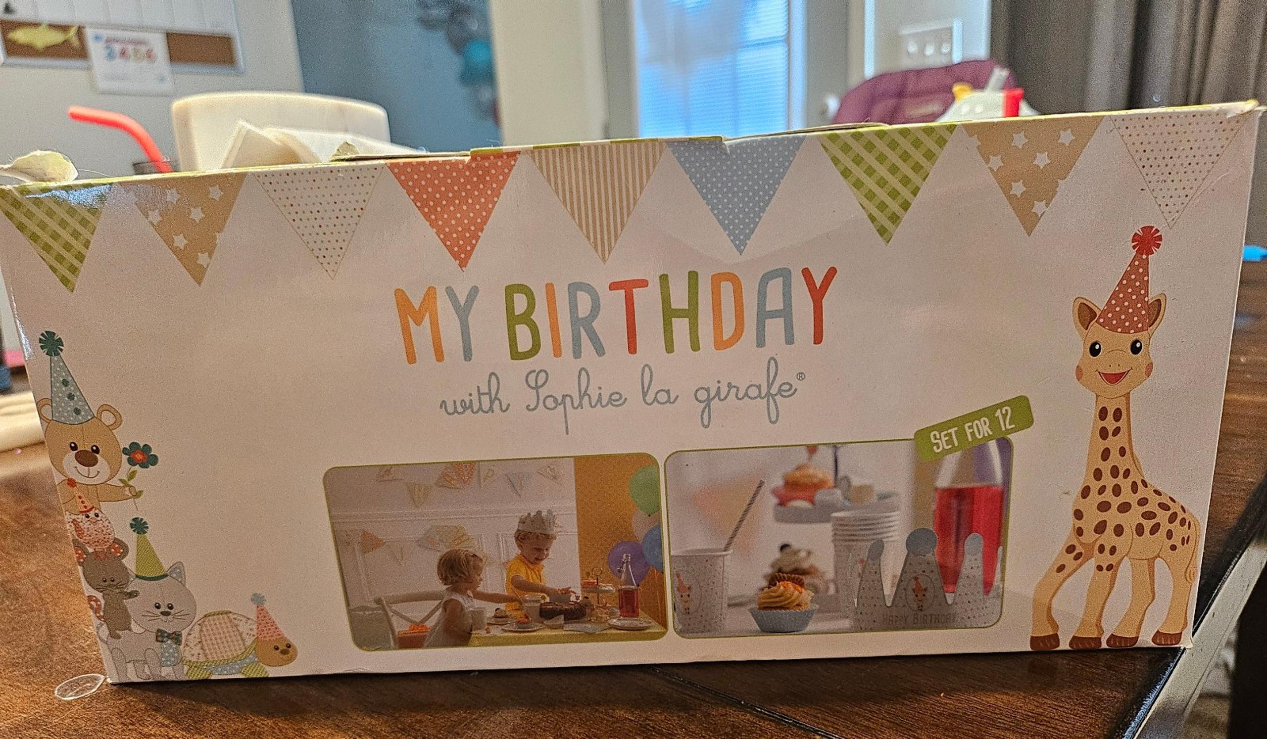 Sophie, the giraffe birthday box