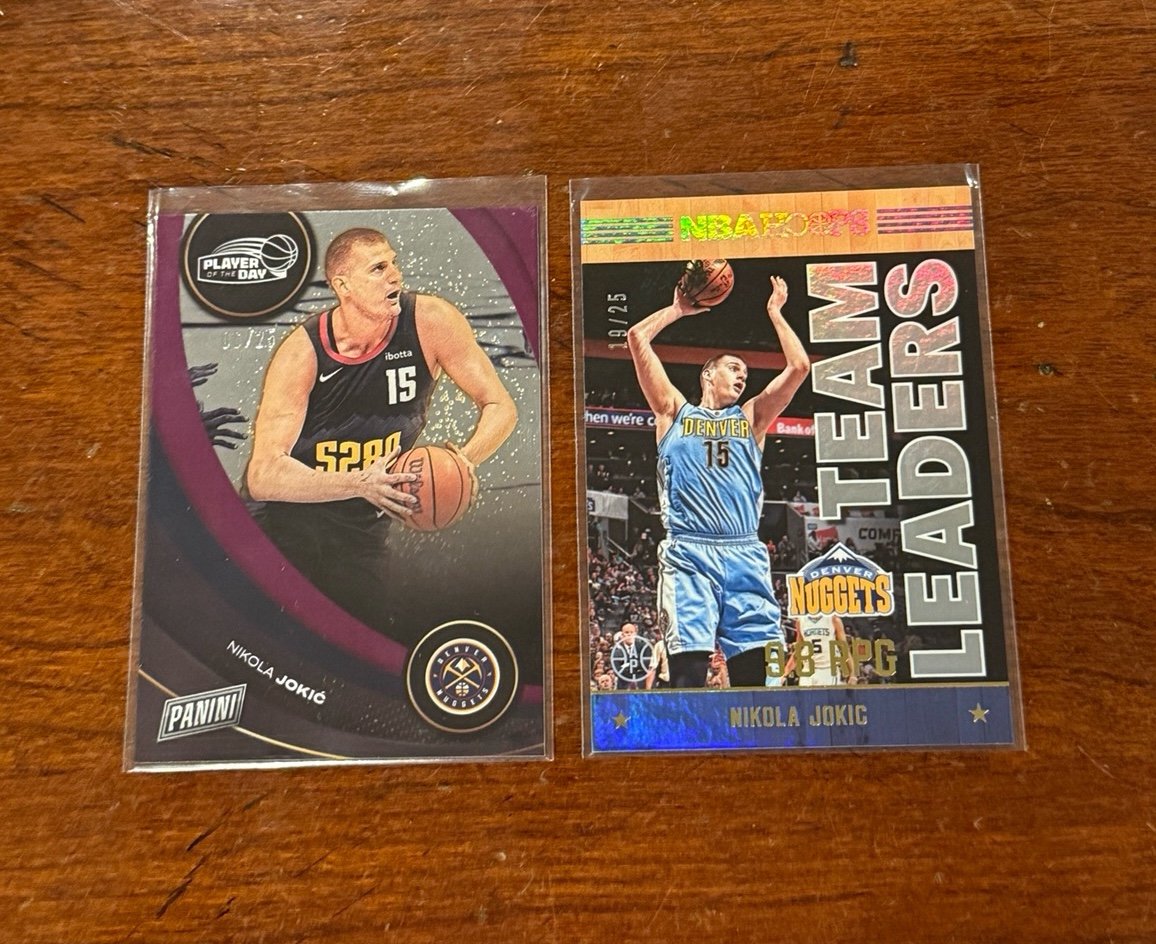 2017-18 Panini Hoops Team Leaders Nikola Jokic + 2024 POTD /25 Denver Nuggets