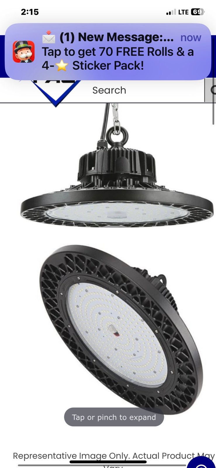 HG-HL-240W-R UFO Highbay 240 Watt LED Fixture. 5000K. 120-277V. 130 Lumen Per W
