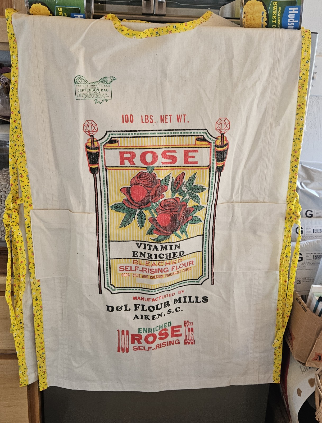 ROSE Flour Bag (100 pound) Turned into an APRON!