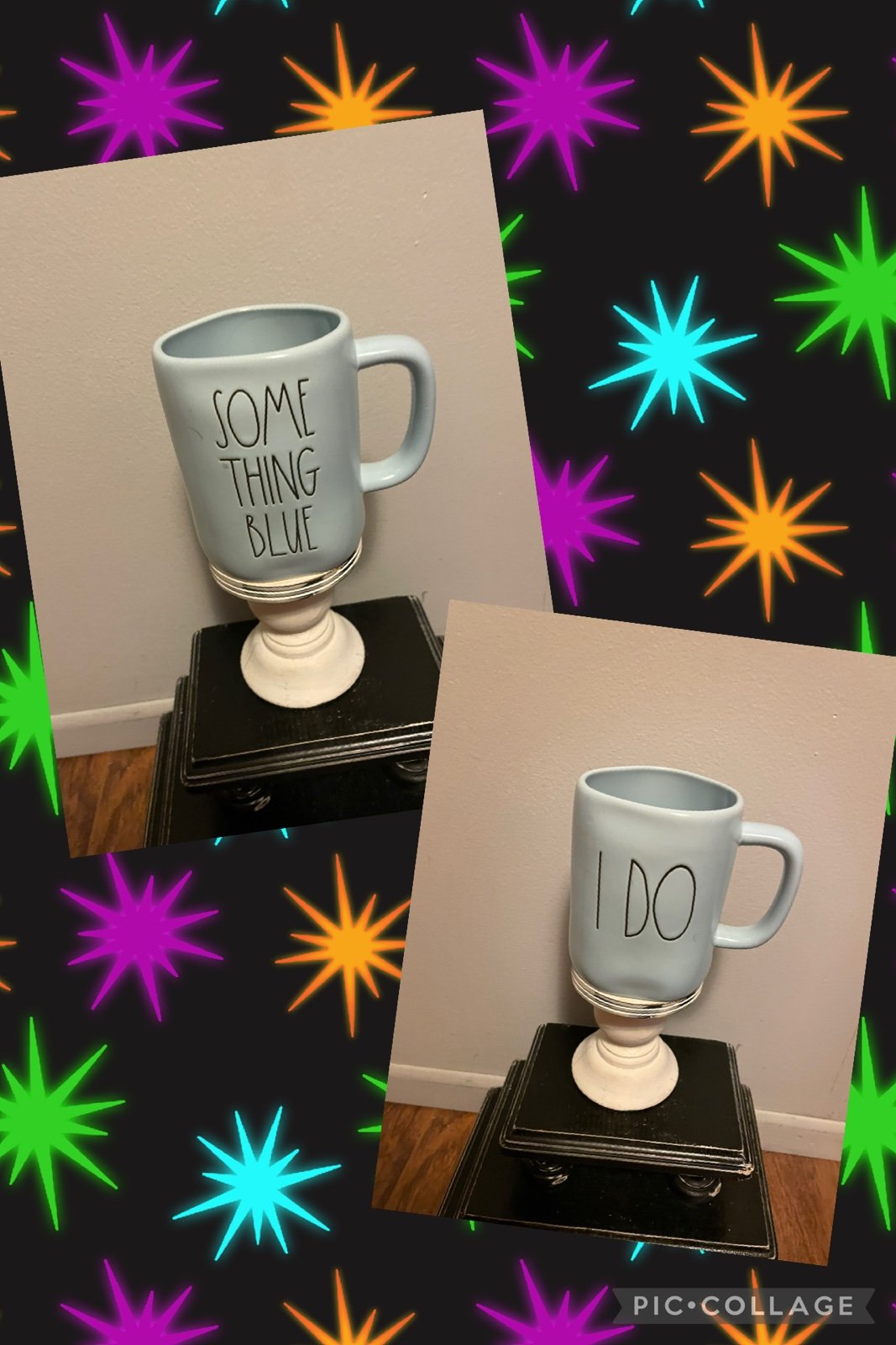 Rae Dunn SOMETHING BLUE Mug Set