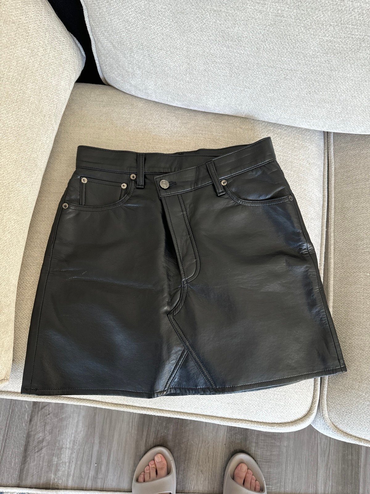 Agolde leather mini skirt - new