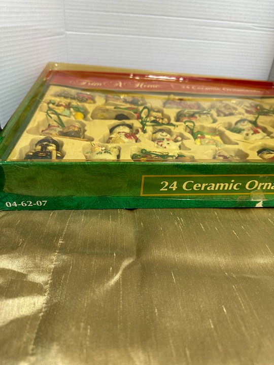24 Piece Ceramic Christmas Ornaments 1980s Trim A Home KMart