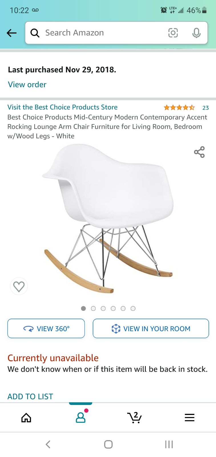 Mid century rocking chair