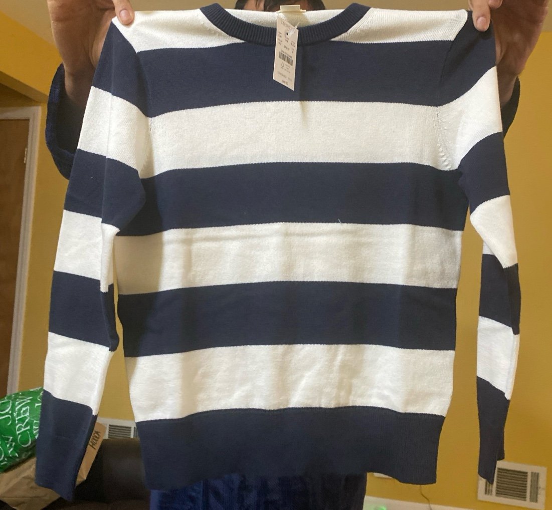 Boys Medium Striped J Crew Sweater