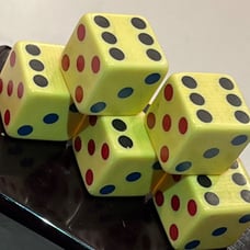 Old grained celluloid speakeasy style Michigan Red Eye 5 dice set 120122@