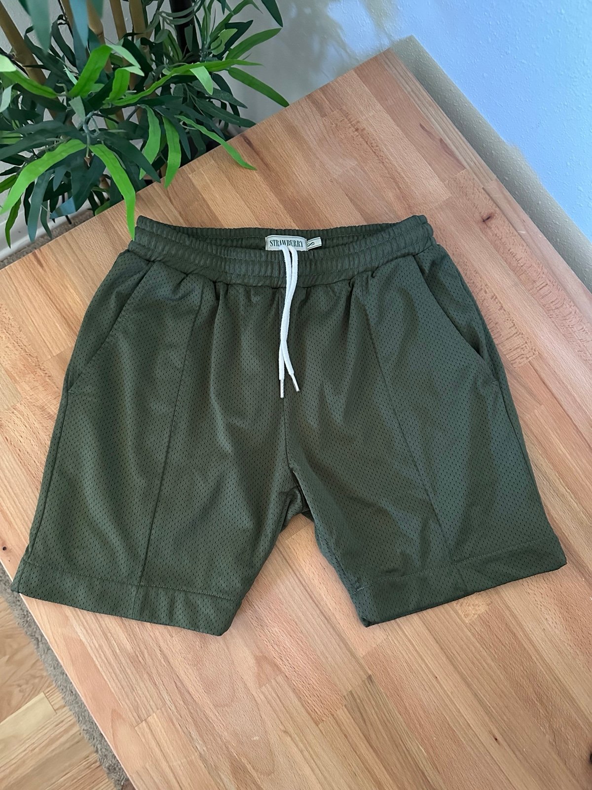 Strawberry Kai Pleated Mesh Shorts Green Size Small