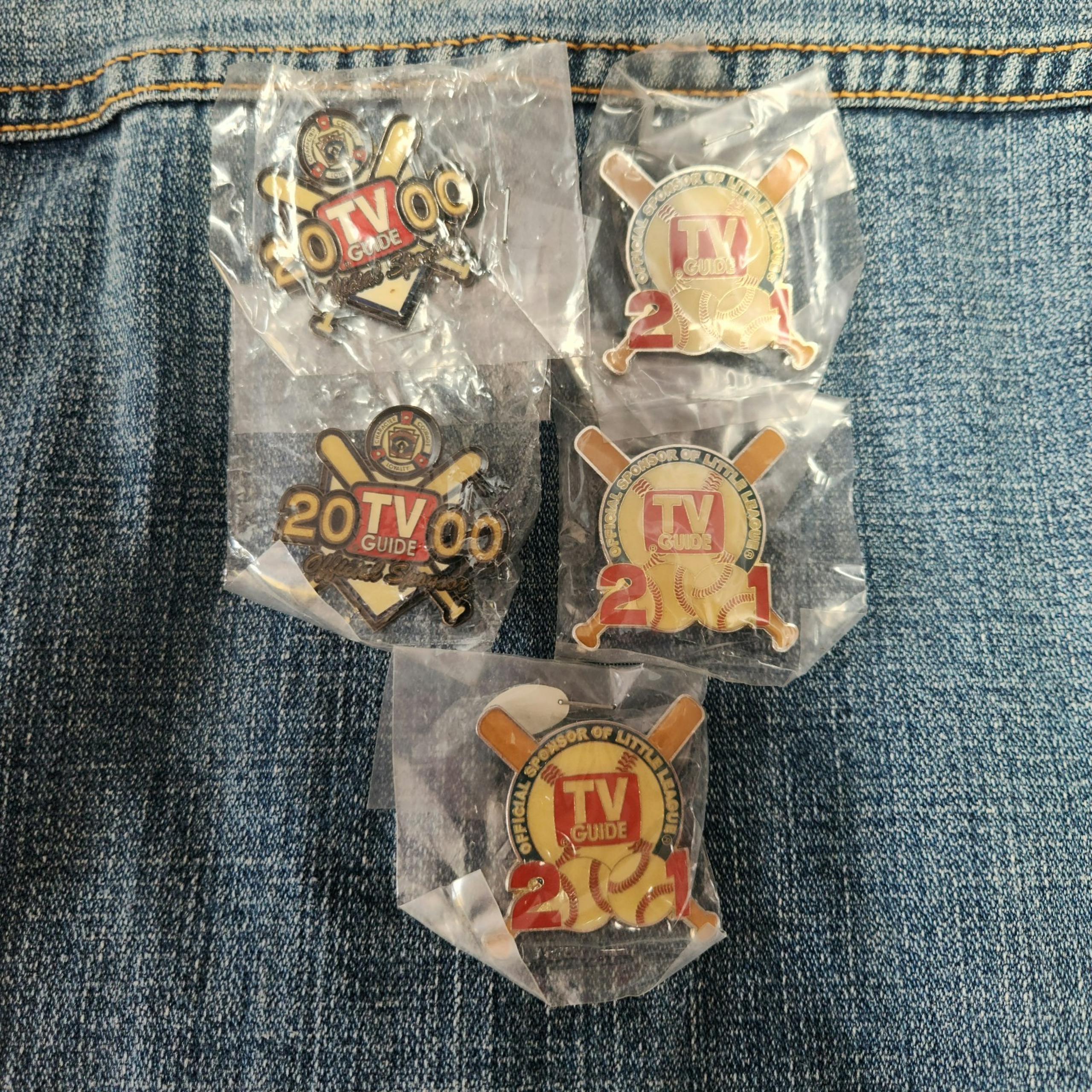 Vintage 2000 & 2001 Little League World Series × TV Guide Silver/Enamel Pins [5]