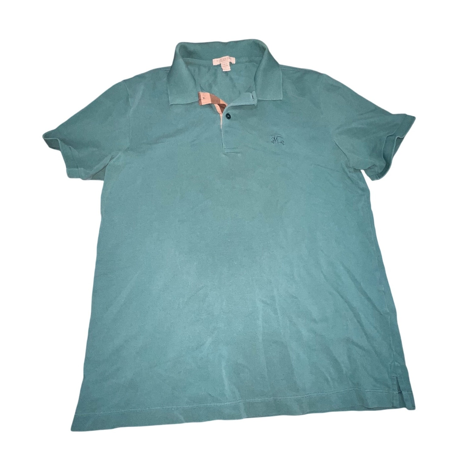 Burberry Brit Large Aqua Blue Green Classic Fit Polo