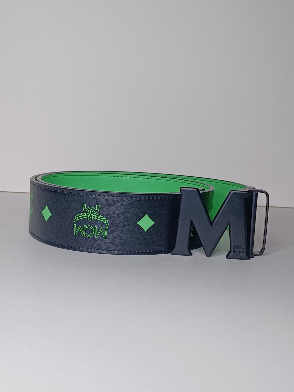 MCM Claus Matte M Reversible 1.75 Belt in Embossed Leather
