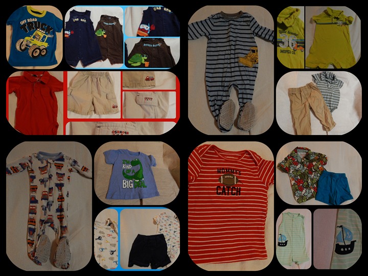 BOYS SIZE 18 month SUMMER 17pc BUNDLE CARTER'S ROMPER PAJAMAS OUTFITS
