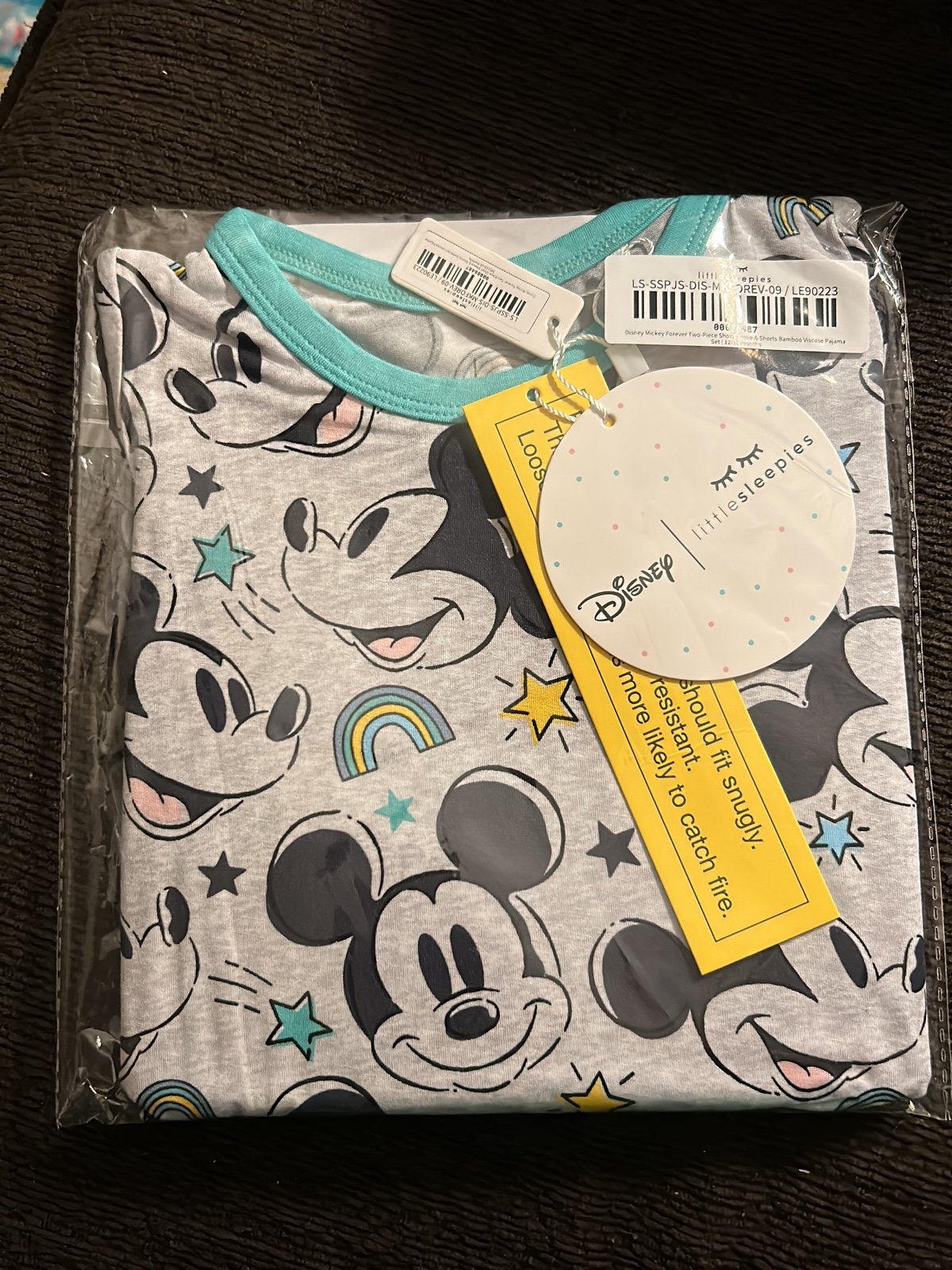 Little Sleepies Mickey Forever 12-18 month short set