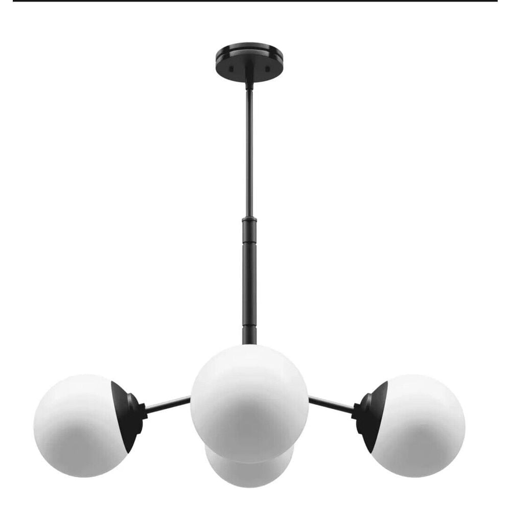 Hunter Matte Black Four Light Chandelier from the Hepburn Collection