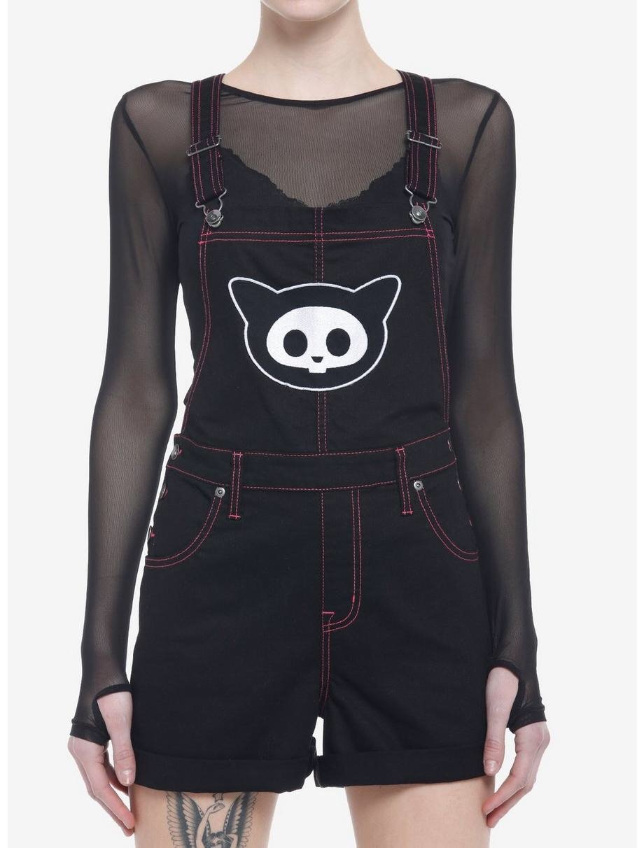 Skelanimals Kit Contrast Stitch Shortalls plus size 3xl
