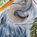 Framed coastal botanical heron wading wetland bird by the artist, me!