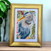 Framed coastal botanical heron wading wetland bird by the artist, me!