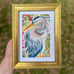 Framed coastal botanical heron wading wetland bird by the artist, me!
