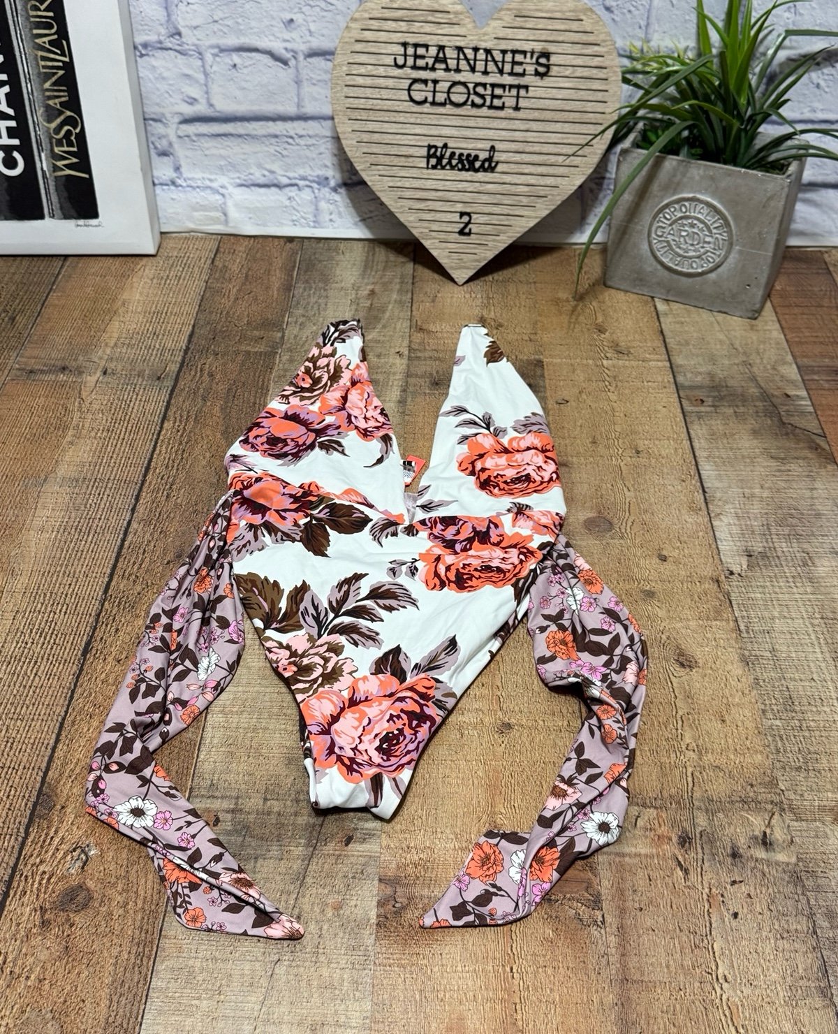 Maaji Mc Dreamy One Piece reversible swimsuit Floral Rose Shimmer Size Large L