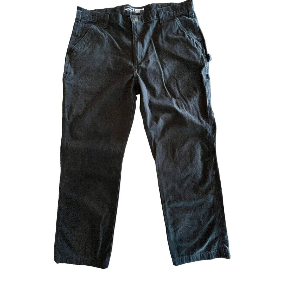Carhartt Relaxed Fit LOT 2 Washed Twill Pant Mens Tag SZ 40x30 Black Style B324