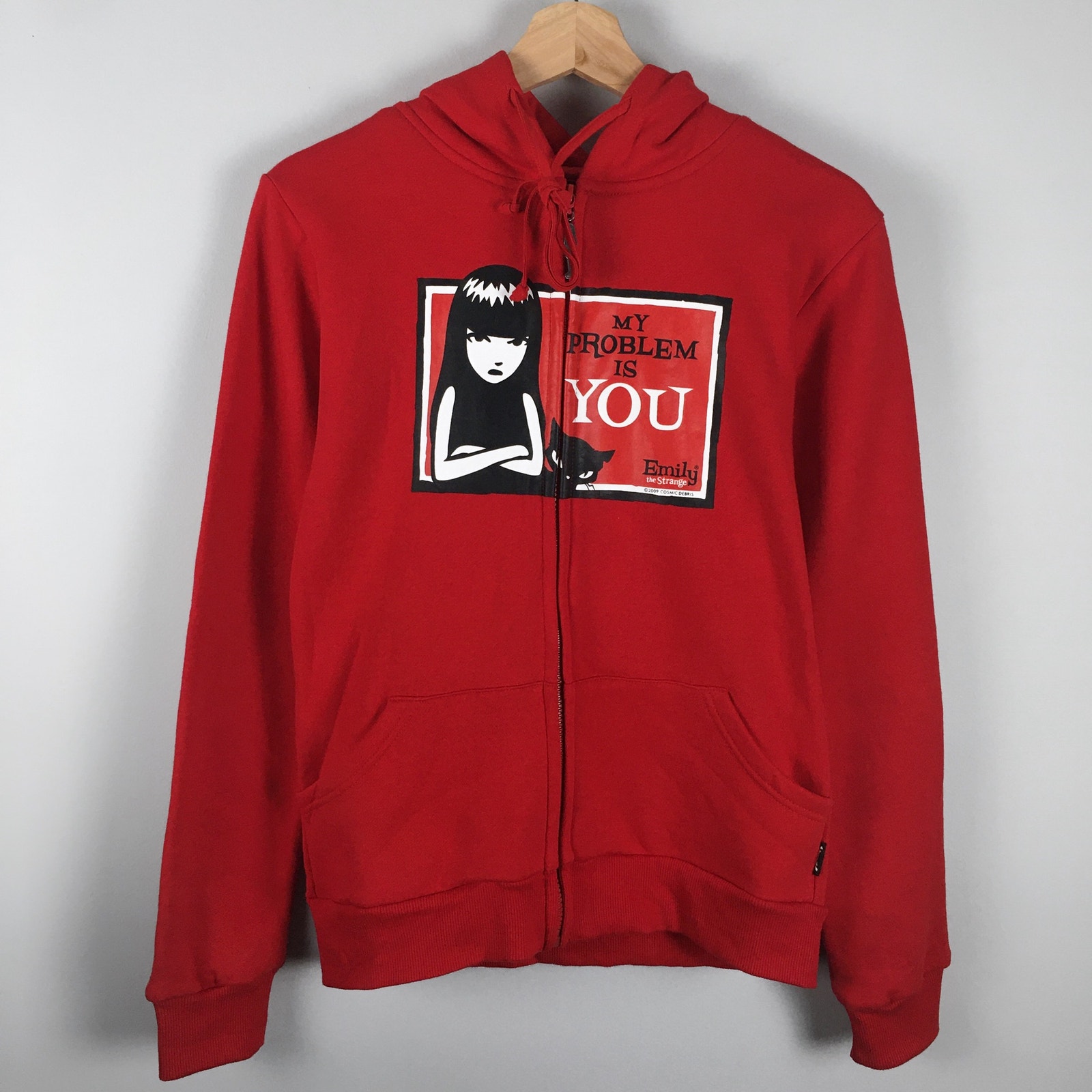 Rare 2009 Emily The Strange Zip Hoodie Mall Goth Emo Vintage Hot Topic NWT