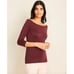 ANN TAYLOR Burgundy Shimmer Off Shoulder Sweater Top Blouse Size Size M Red