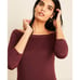 ANN TAYLOR Burgundy Shimmer Off Shoulder Sweater Top Blouse Size Size M Red