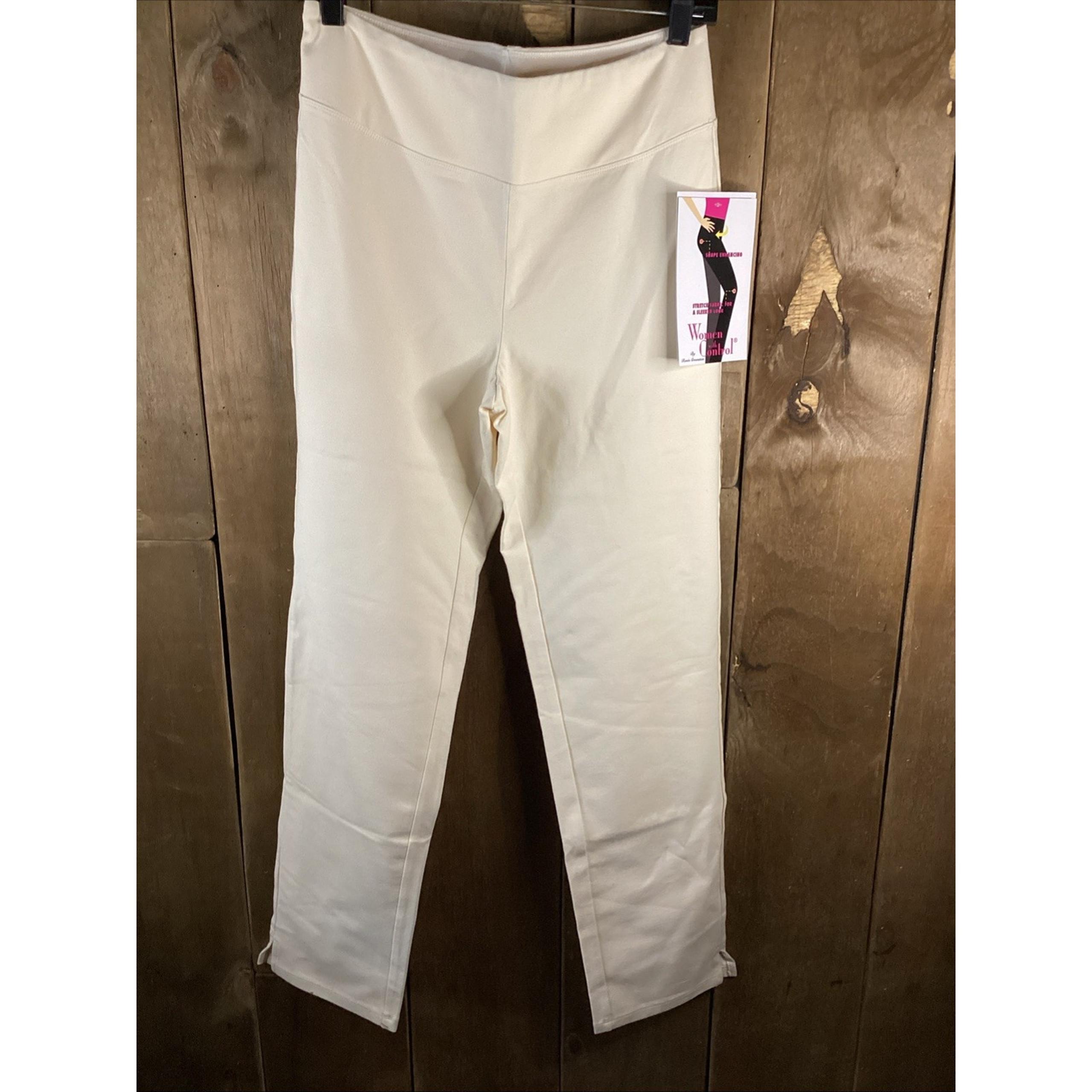 Women With Control Shape Enhancing Leggings Cream Size Small