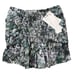 Iro Black Purple Teal White Abstract Shirred Mini Ruffle Skirt Sz 38 / 6 NEW Tag