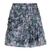 Iro Black Purple Teal White Abstract Shirred Mini Ruffle Skirt Sz 38 / 6 NEW Tag