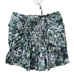 Iro Black Purple Teal White Abstract Shirred Mini Ruffle Skirt Sz 38 / 6 NEW Tag
