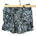 Iro Black Purple Teal White Abstract Shirred Mini Ruffle Skirt Sz 38 / 6 NEW Tag