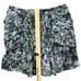 Iro Black Purple Teal White Abstract Shirred Mini Ruffle Skirt Sz 38 / 6 NEW Tag