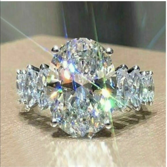 925 SS Oval & Marquis CZ Ring