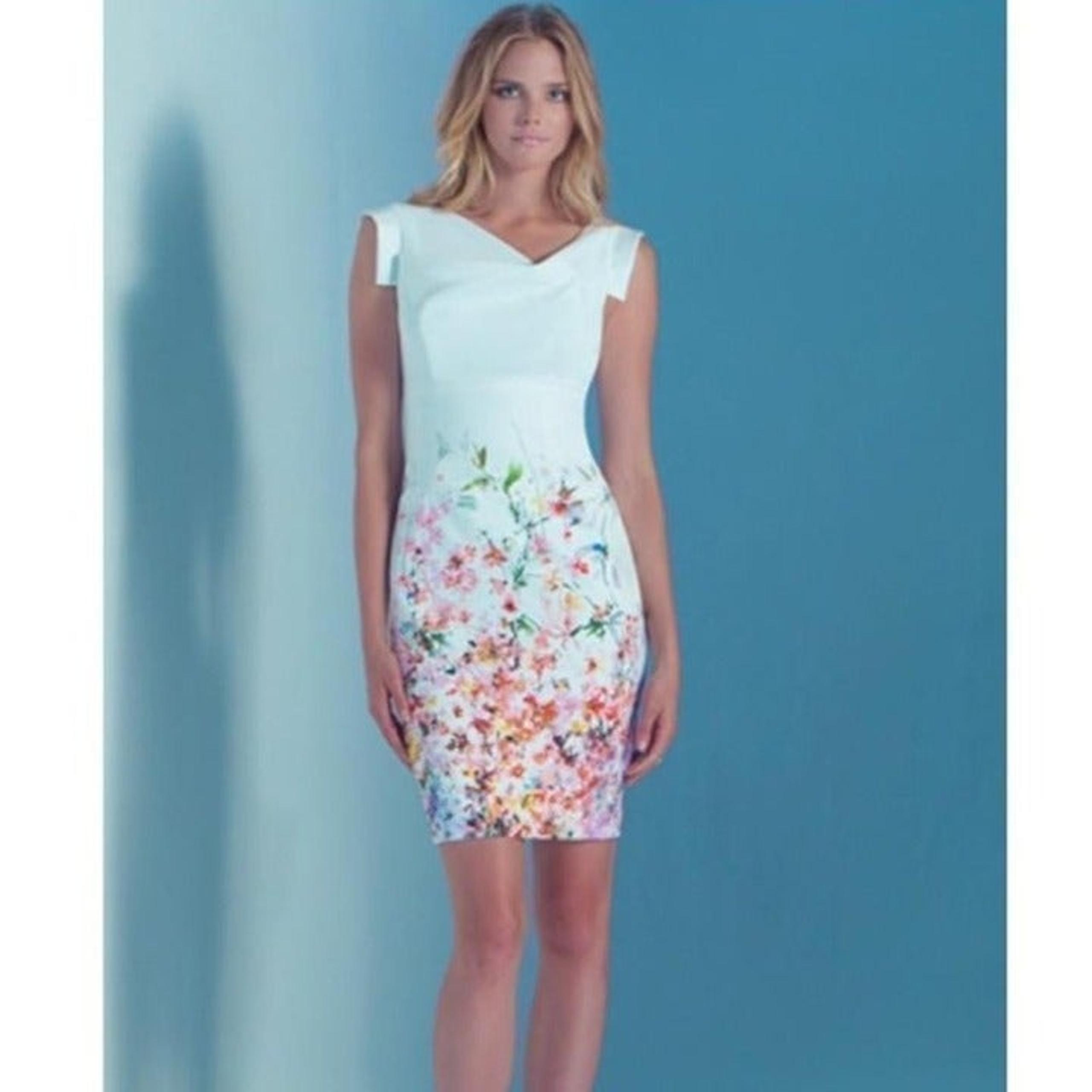 Jackie O SHEATH FLORAL GARDEN PRINTED Sz 8 RARE