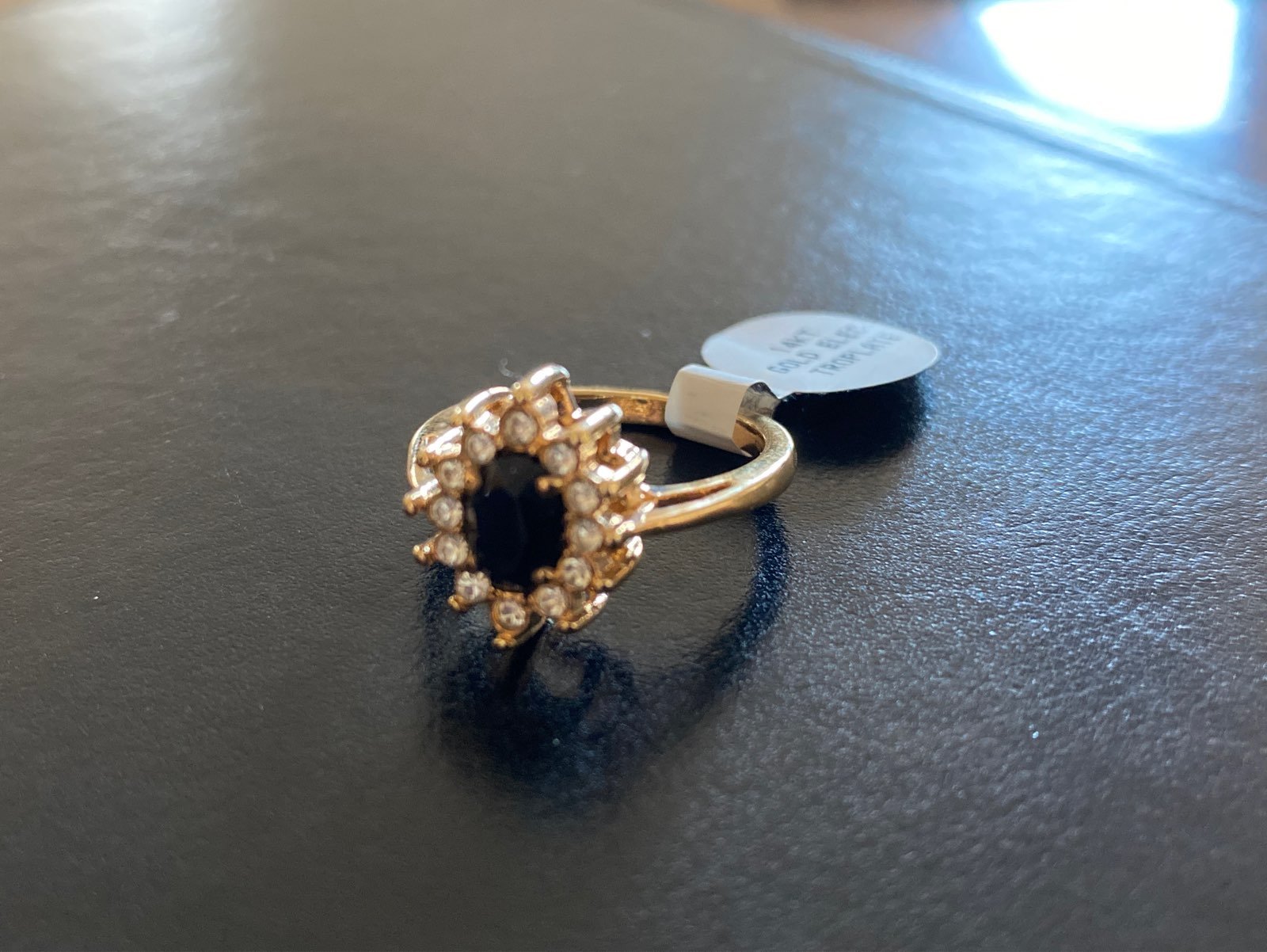 Vintage black ring, size 7, unused