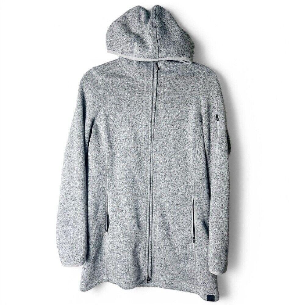 LL Bean - Women's Sweater Fleece Coat Full Zip Hoodie Heather Gray - Sz. M