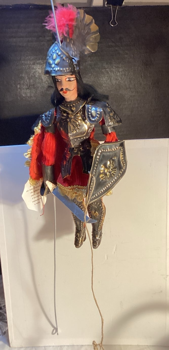 Vintage Italian Sicilian Knight Orlando Marionette Rod Puppet