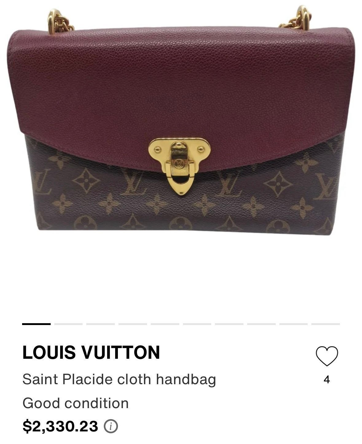 Pre-loved Louis Vuitton Saint Placide bag in good condition