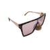 Frye Brown Tortoise Shell Oversized Square Shield Sunglasses Rose Gold 100% UV