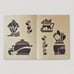 Set of 7 Small Graphic Retro Illustrations