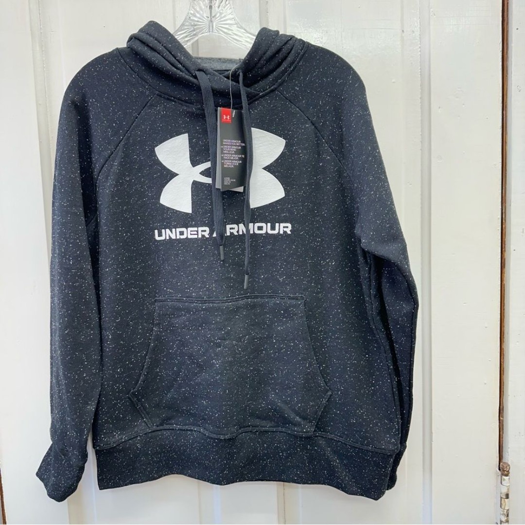 NWT Under Armour loose fit rival fleece logo sweatshirt hooded women's small