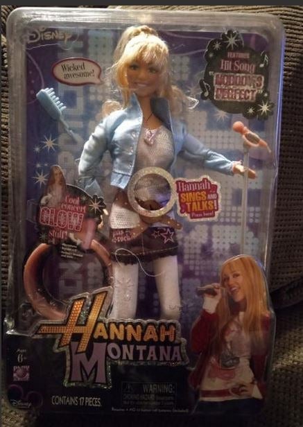 Disney Vintage Singing Hannah Montana Doll Still in Package-Brand New-Free Shipp
