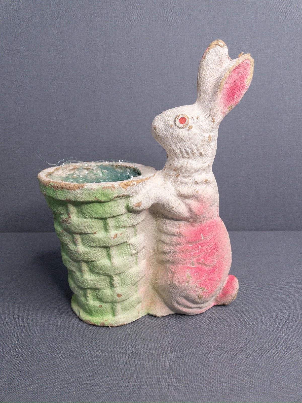 Vintage 1940’s papier-mâché Easter bunny basket