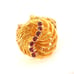 Vintage Cocktail Ring Gold Red Stone