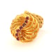Vintage Cocktail Ring Gold Red Stone
