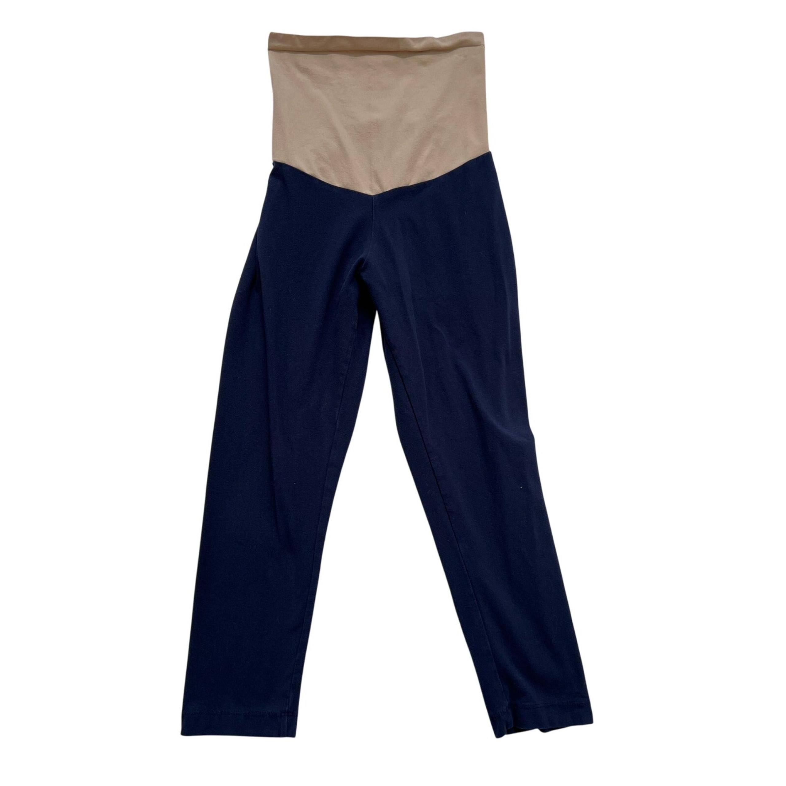 Motherhood Maternity Over the Belly Capris Leggings Navy Medium