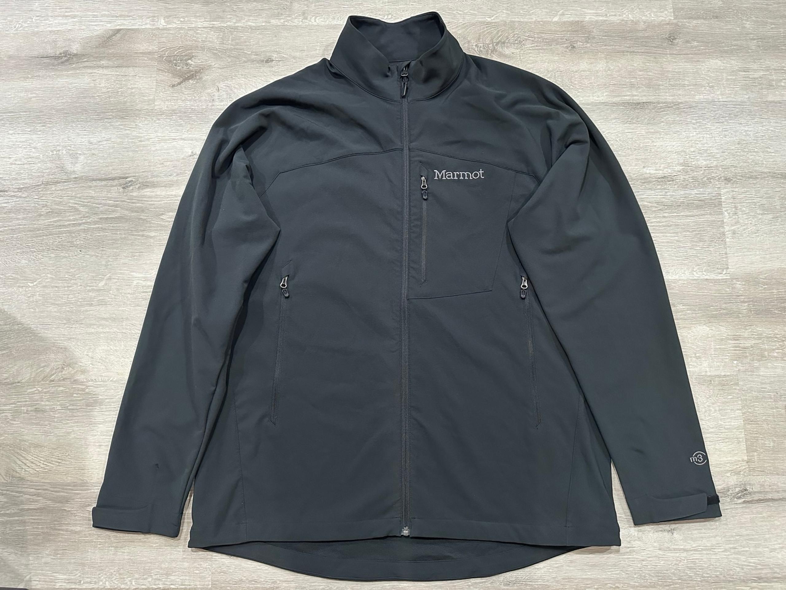 I246 MARMOT M3 Black Multi Pockets Polyester Windbreaker Jacket Mens XXL