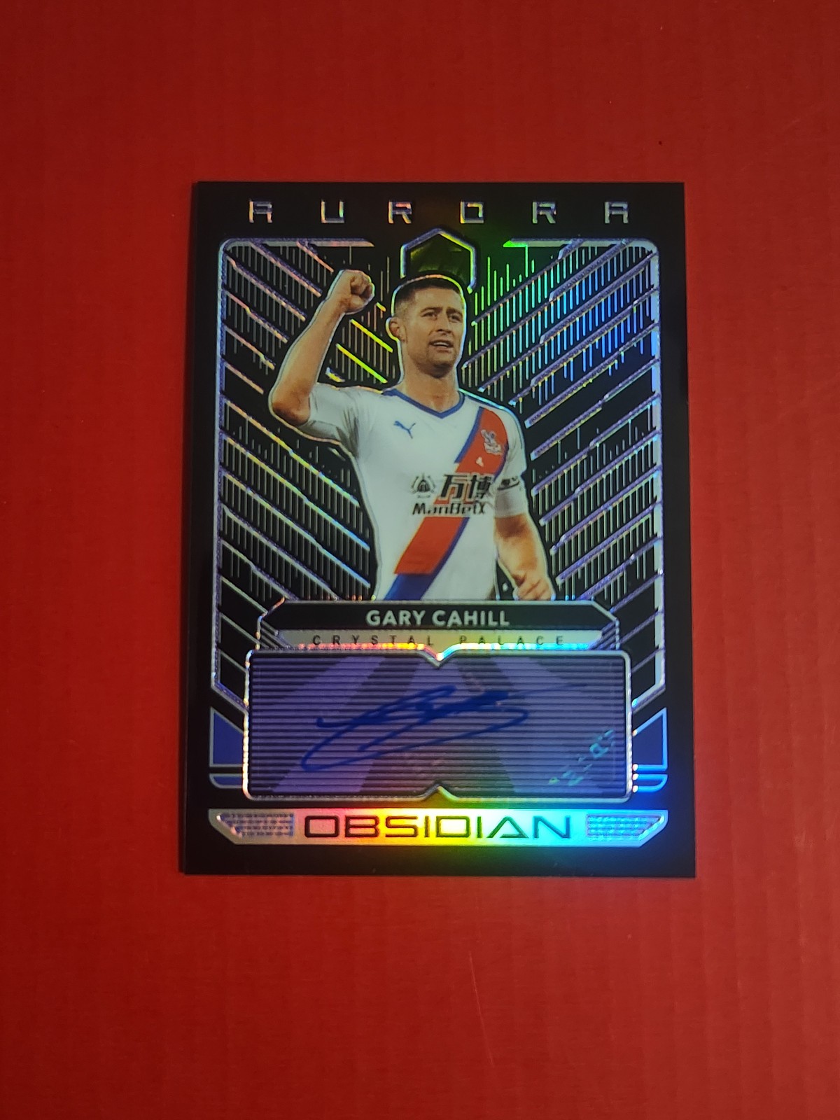 2019-20 Panini Obsidian Aurora Autographs Electric Etch Purple Gary Cahill auto