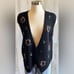 Vintage Donnkenny Holiday Wreath Knit Vest large Christmas Embroidered beaded