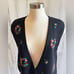 Vintage Donnkenny Holiday Wreath Knit Vest large Christmas Embroidered beaded